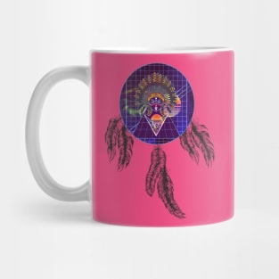 Futuristic indian girl in the dreamcatcher Mug